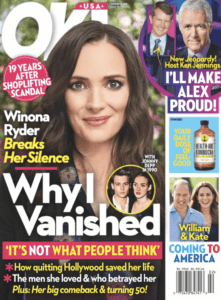 OK Magazine cover of Winona Ryder who is still recovering from the consequences of excuses