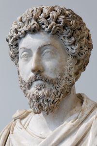 Bust of stoics Roman leader Marcus Aurelius provides much guidance on how to manage time 