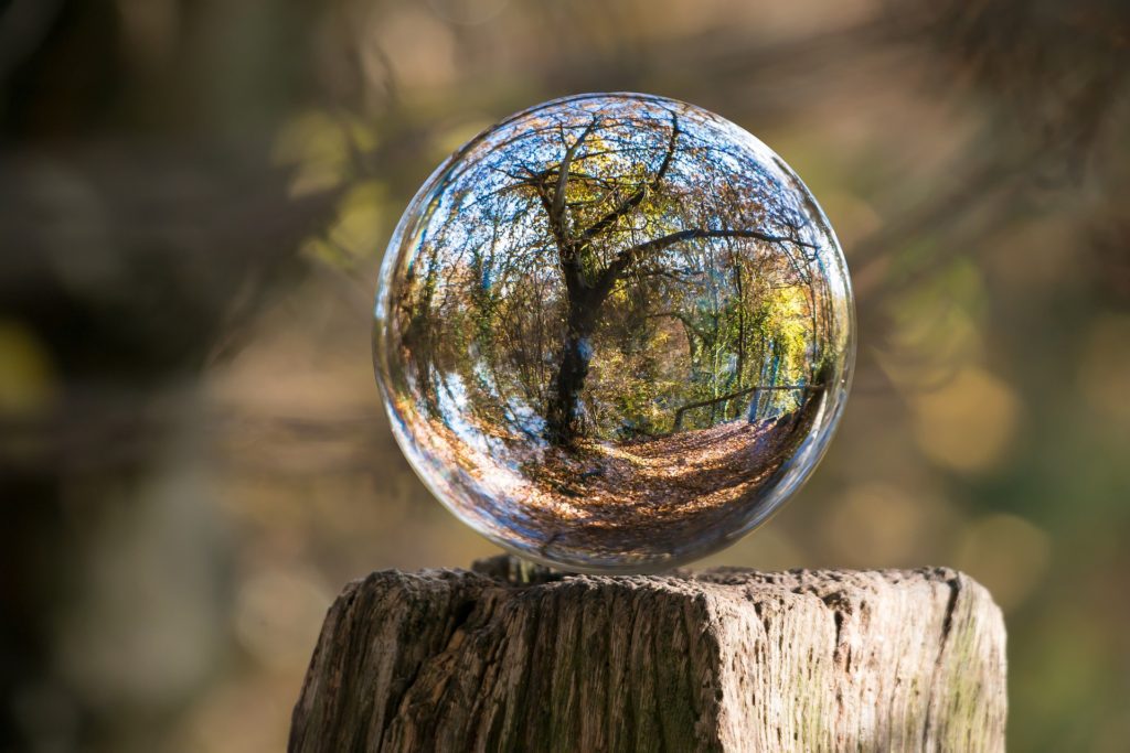 picture of a glass sphere showing how you can change your perception