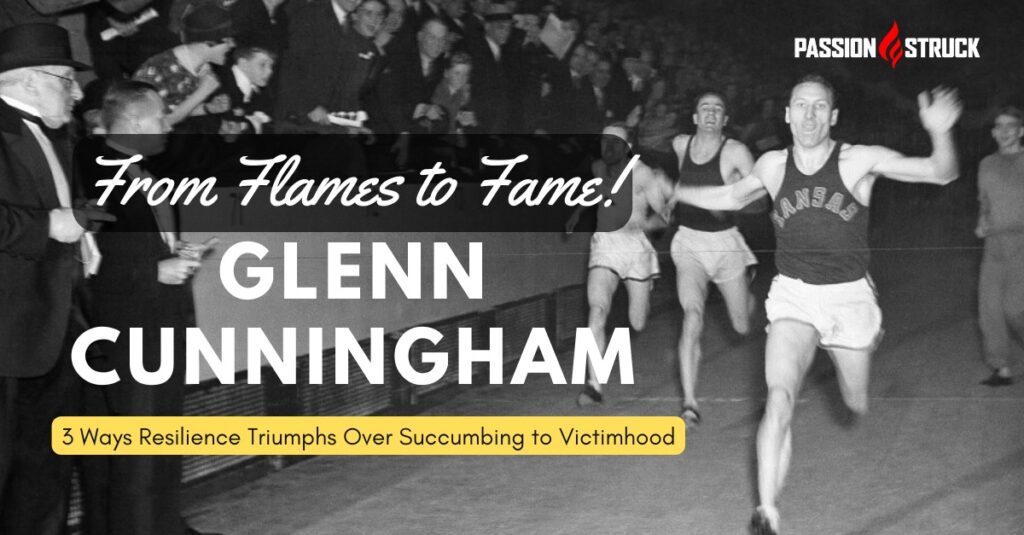 Picture of Glenn Cunningham winning mile world record for Passion Struck podcast article
